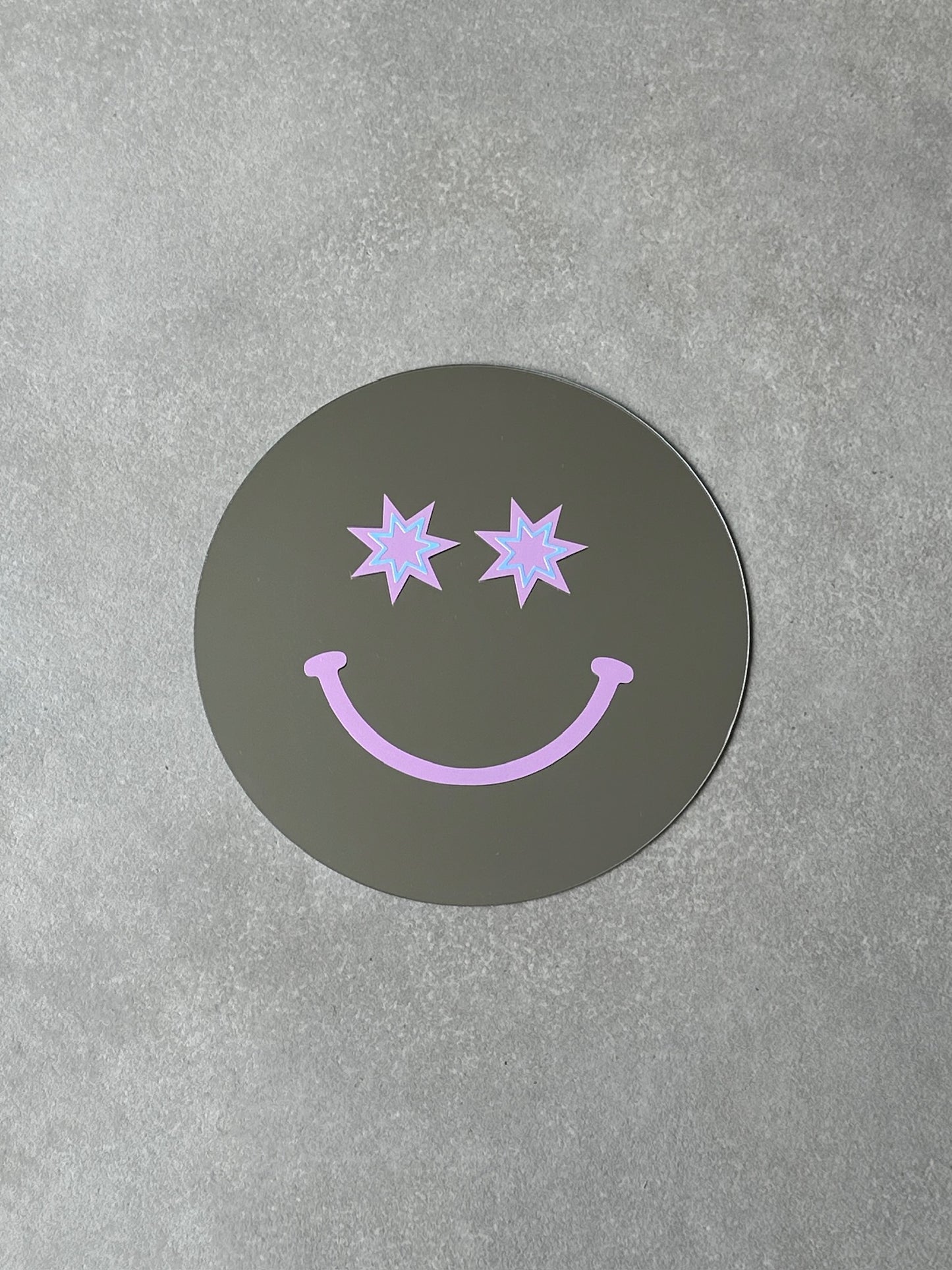 Star eyes smiley mirror lila