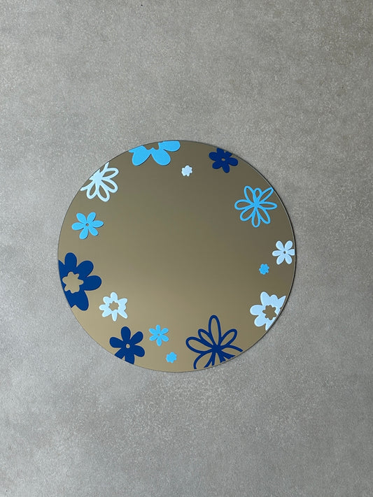 Flower multi mirror blue dark