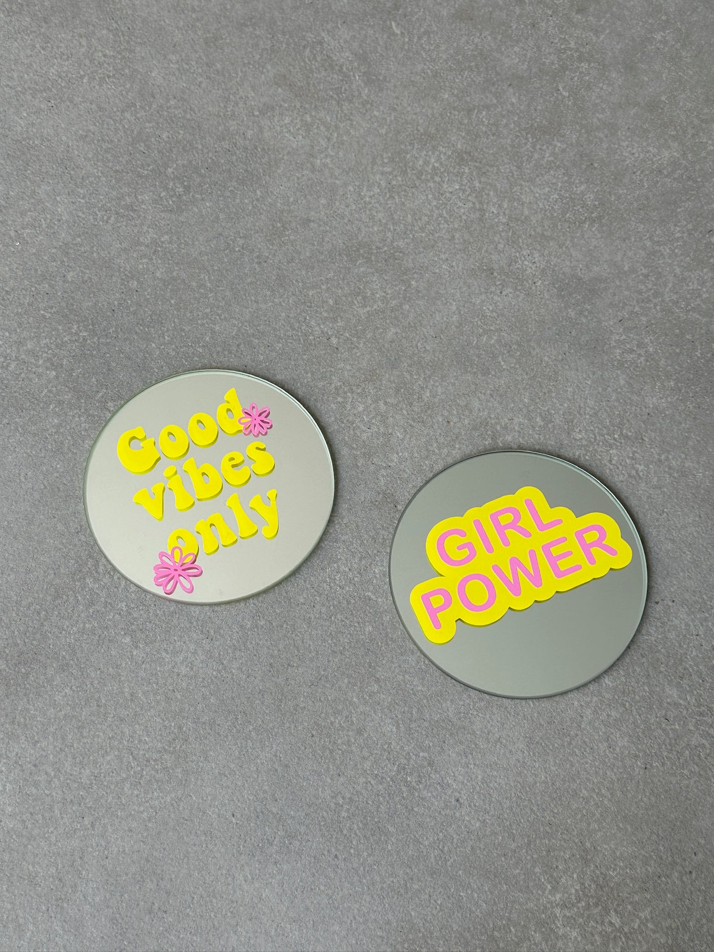 Girlpower mirror yellow pink