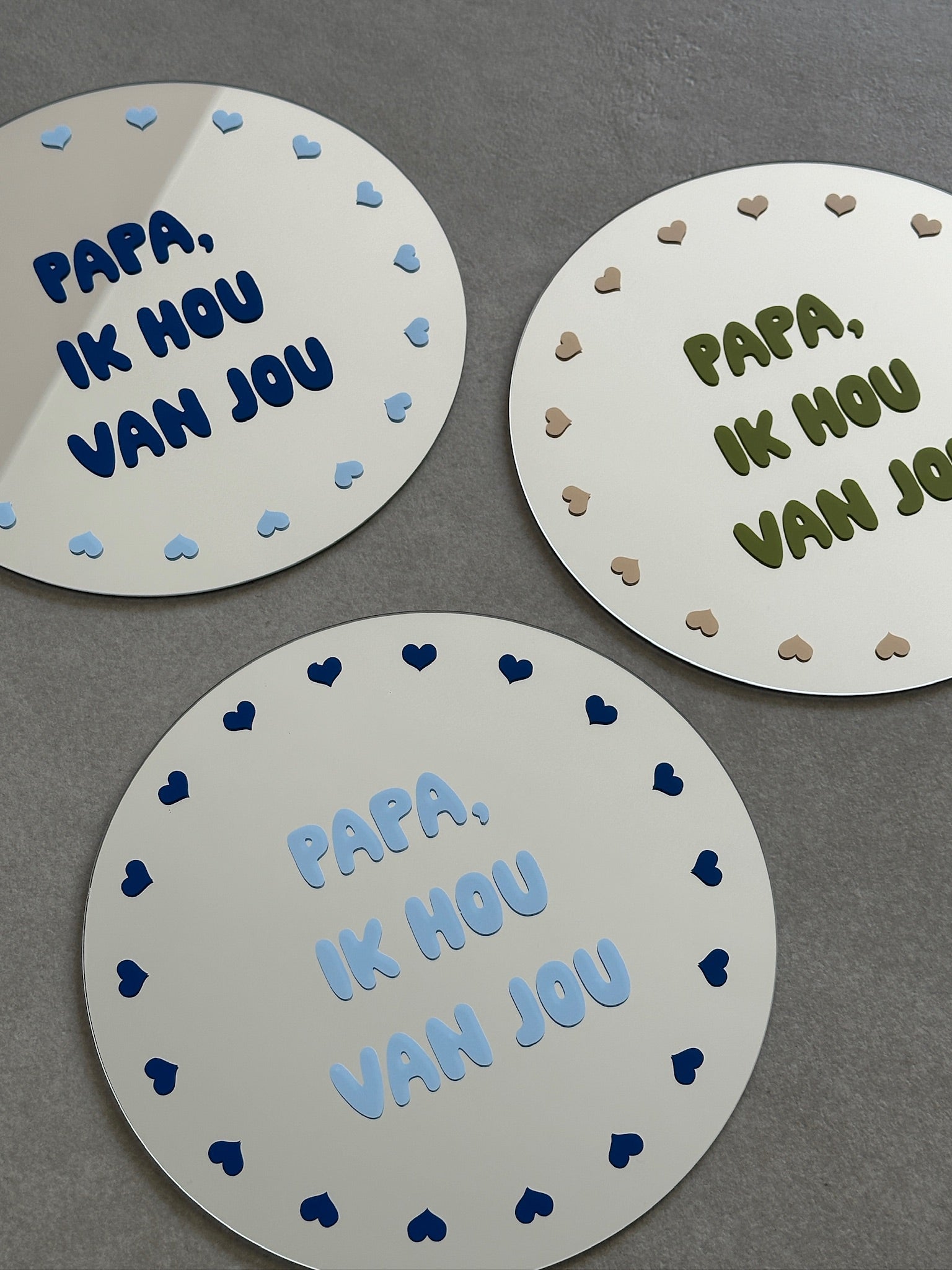 Papa, ik hou van jou mirror navy babyblue