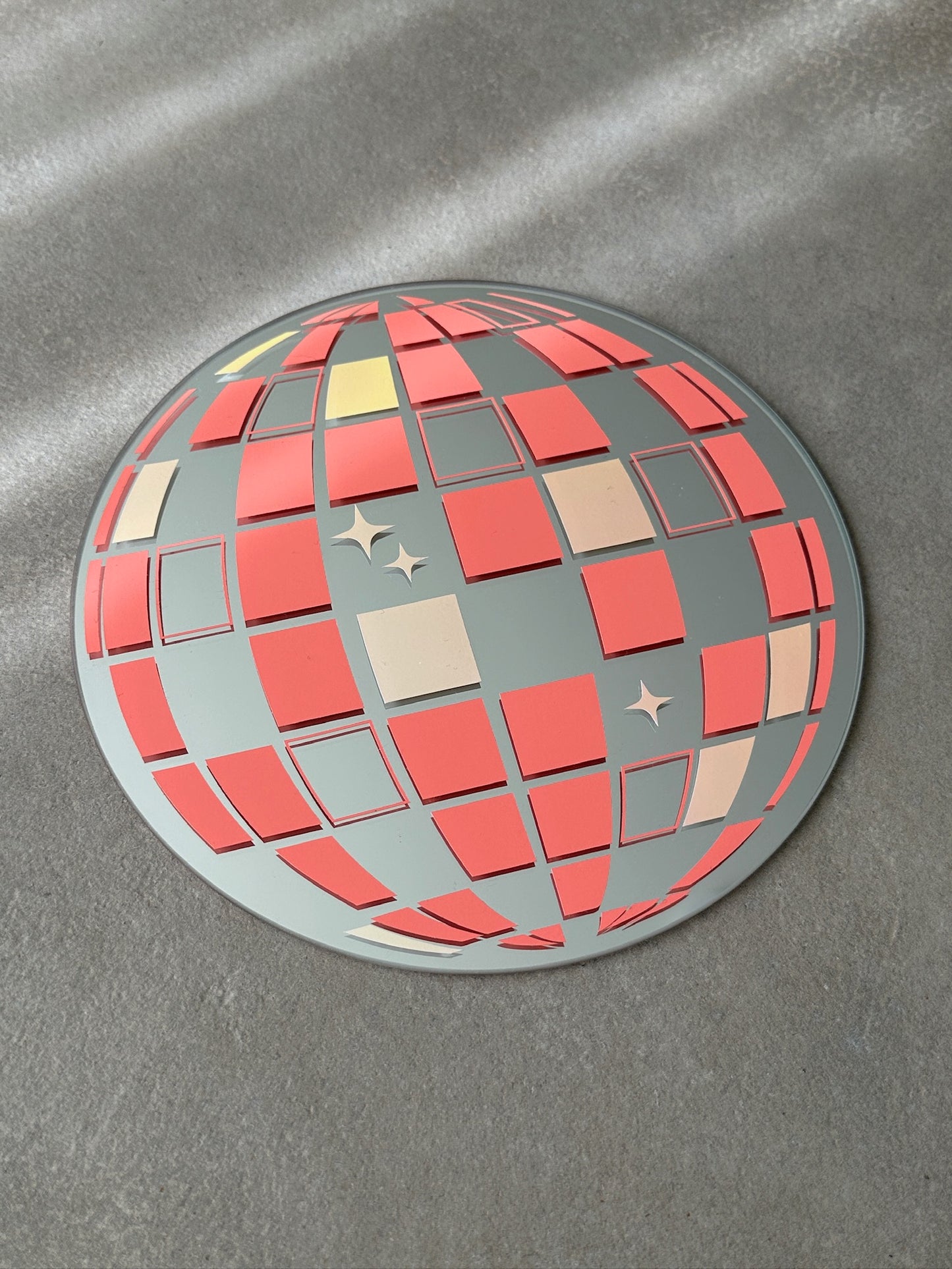 Discoball mirror peach