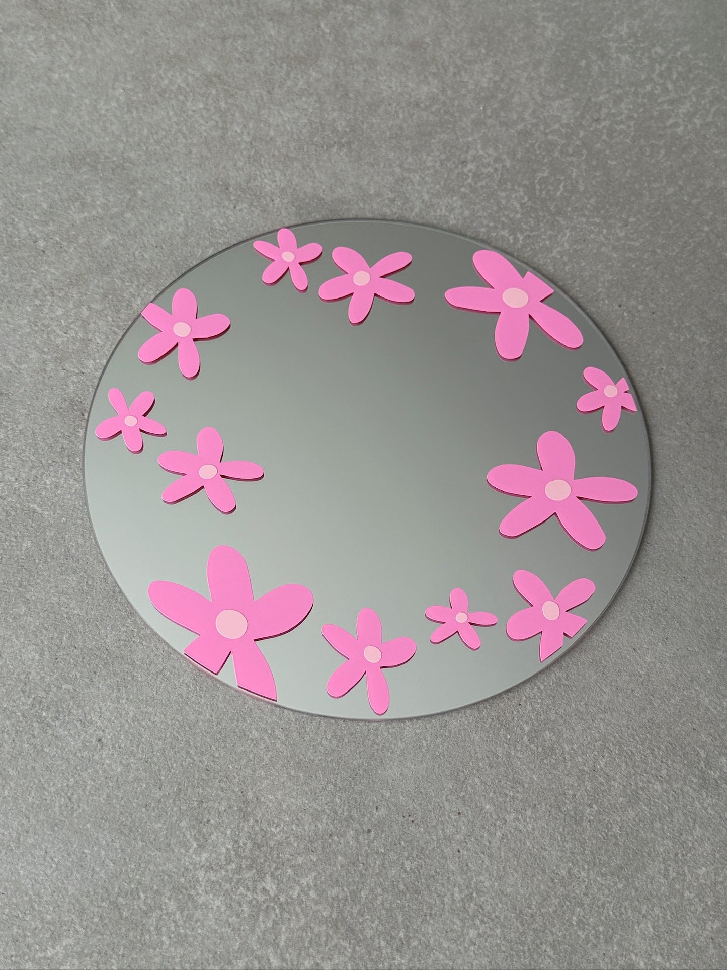 Flower field mirror pink babypink