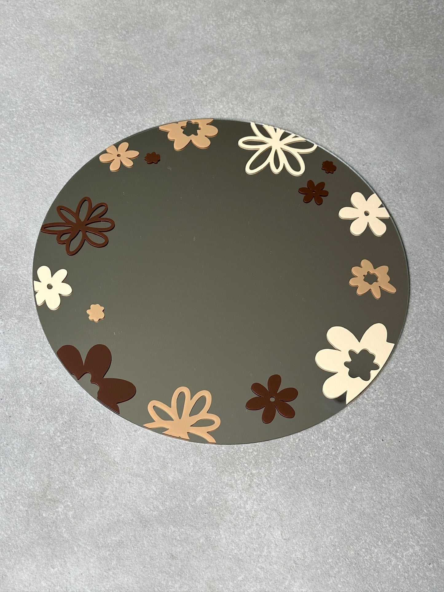 Flower multi mirror brown