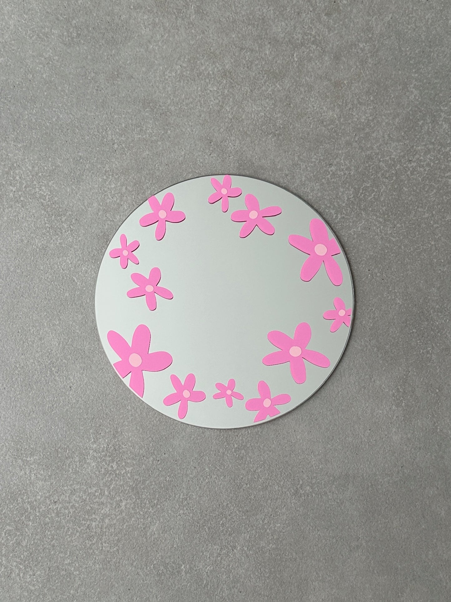 Flower field mirror pink babypink