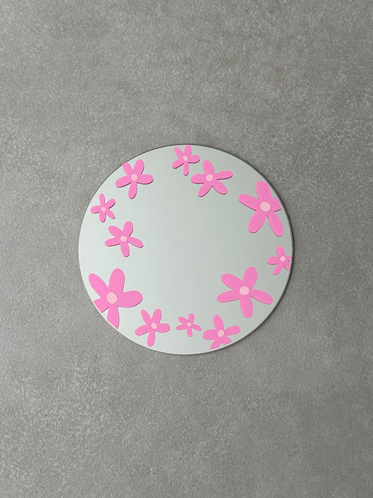 Flower field mirror pink babypink