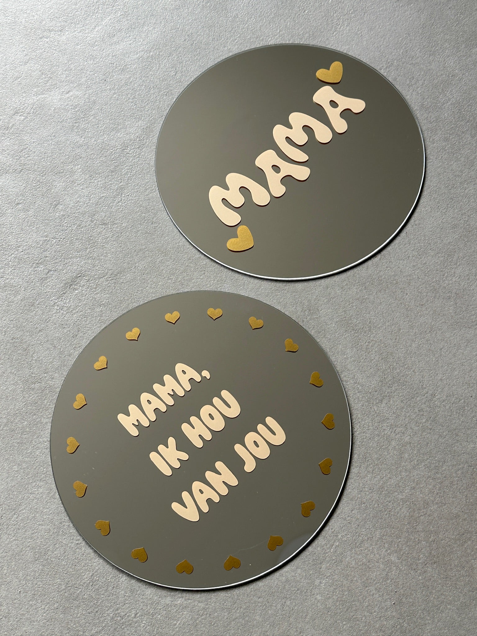Mama, ik hou van jou spiegel sand gold