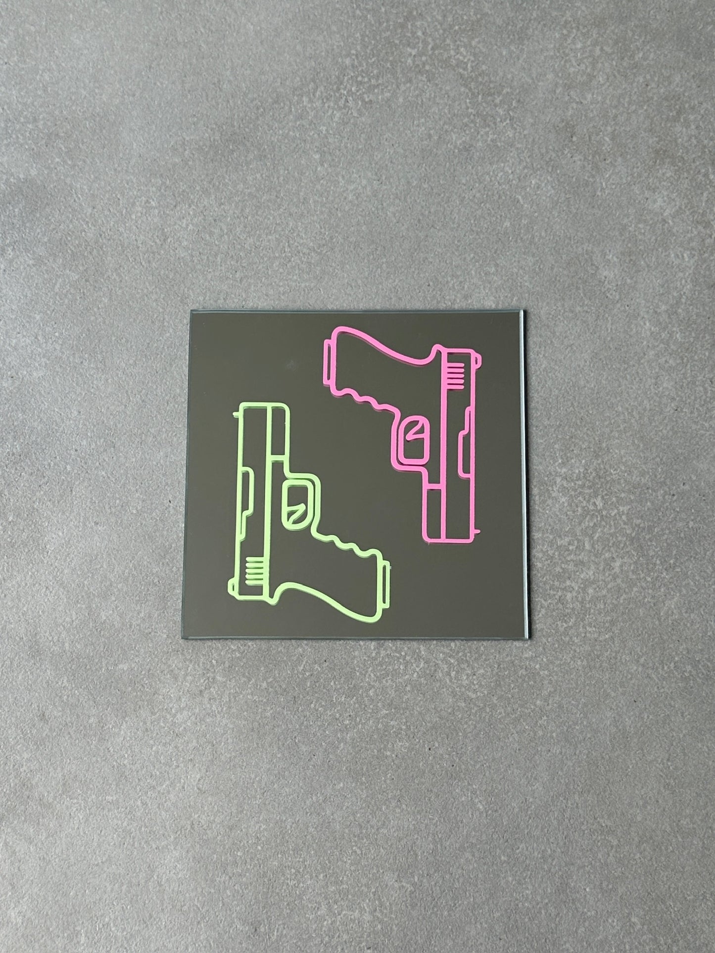 Guns mirror mint green pink