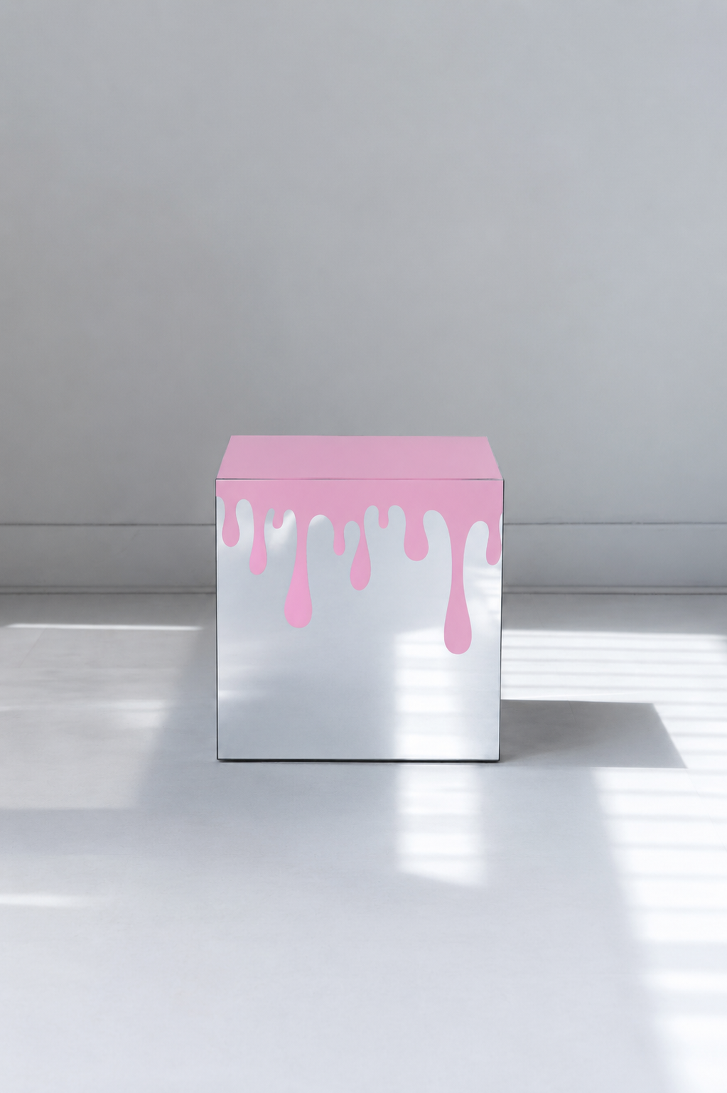 Spiegel kubus pink drip