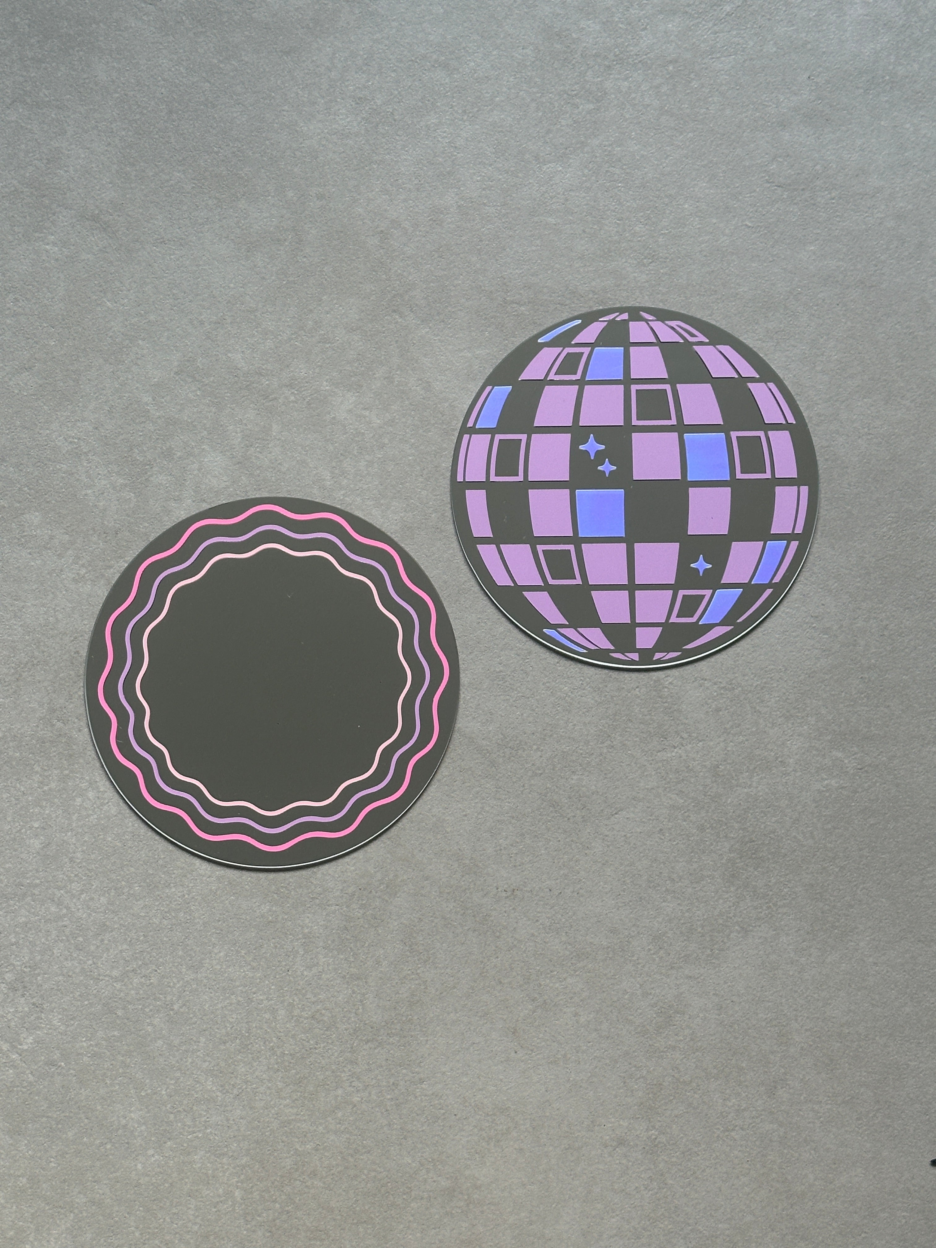 Discoball mirror lila