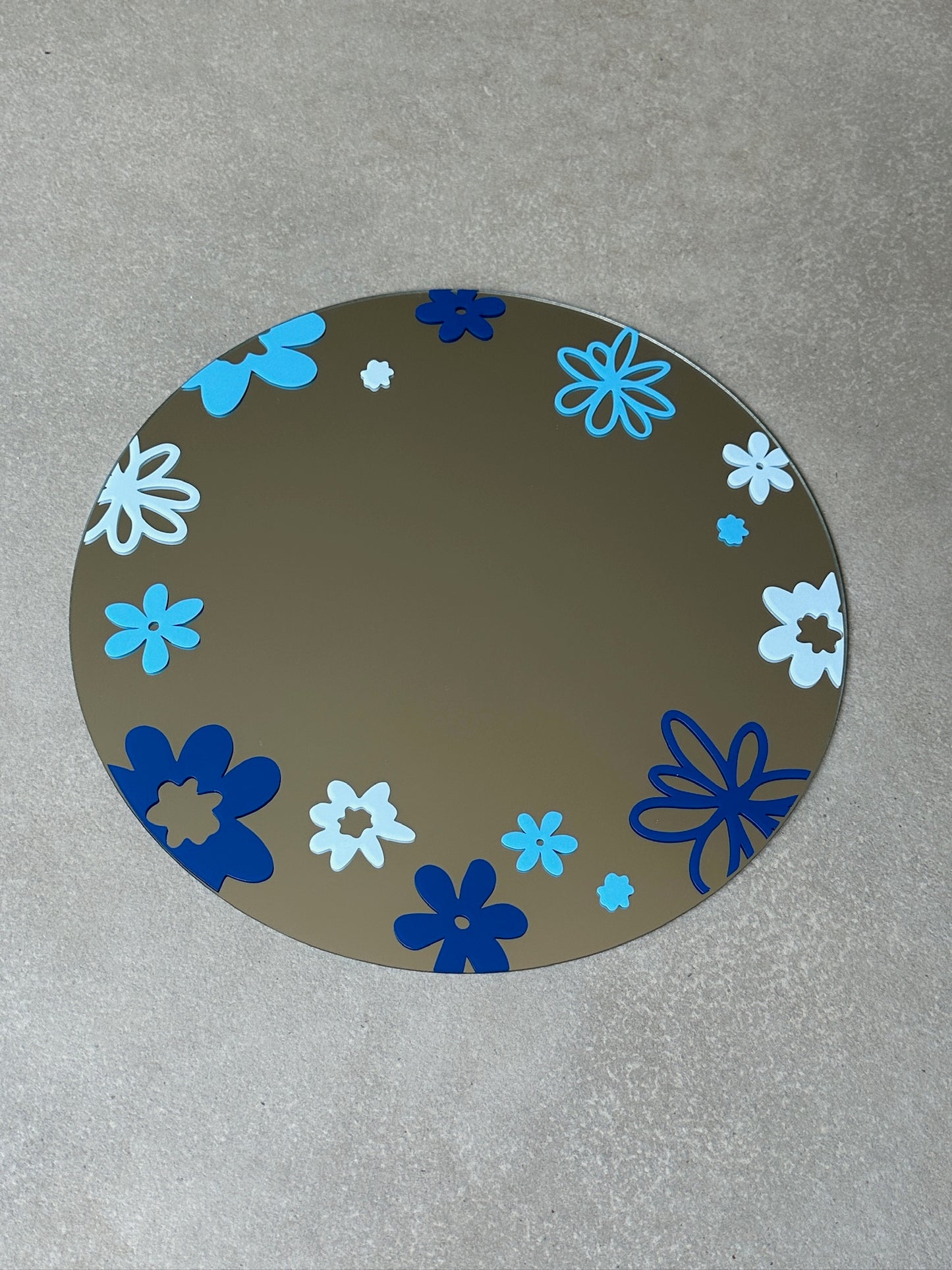 Flower multi mirror blue dark