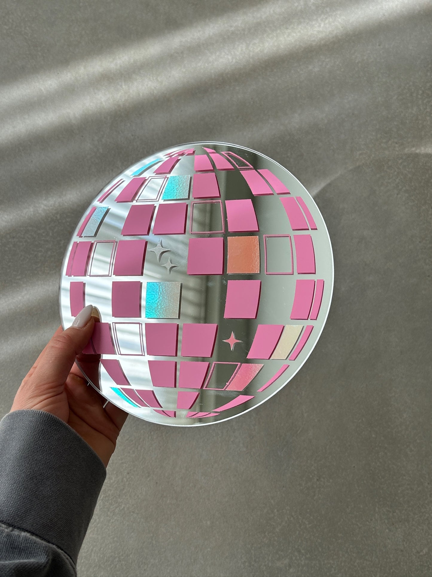 Discoball mirror pink