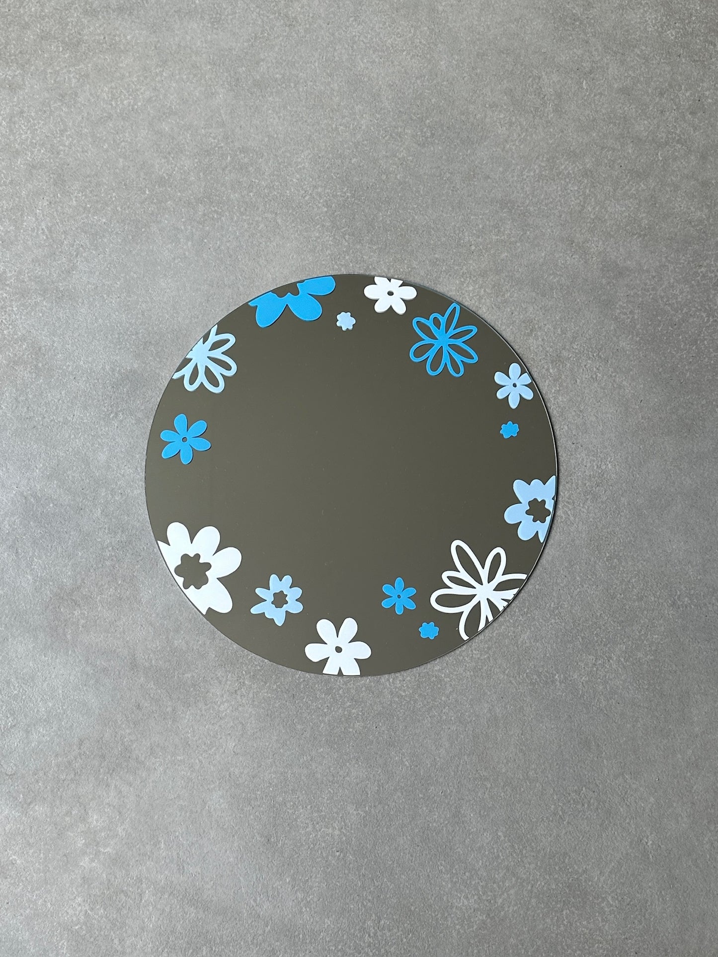 Flower multi mirror blue white