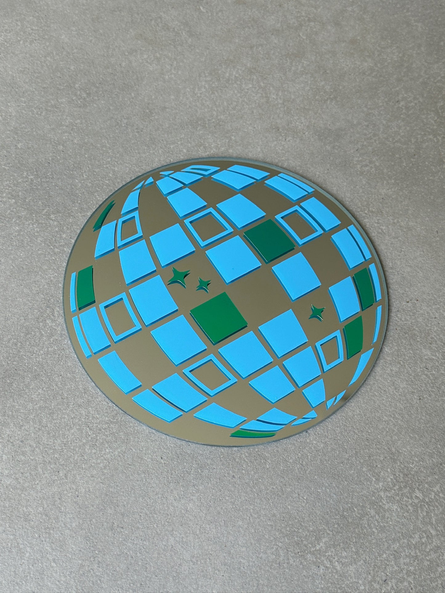 Discoball mirror blue