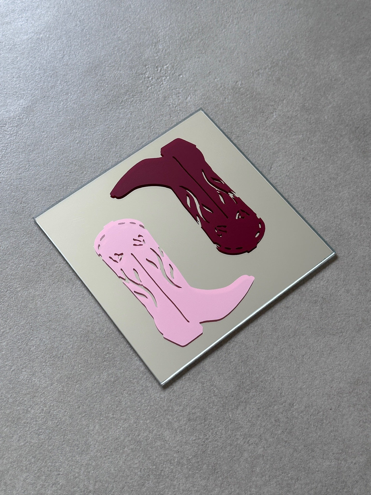Cowboy boots spiegel babypink burgundy