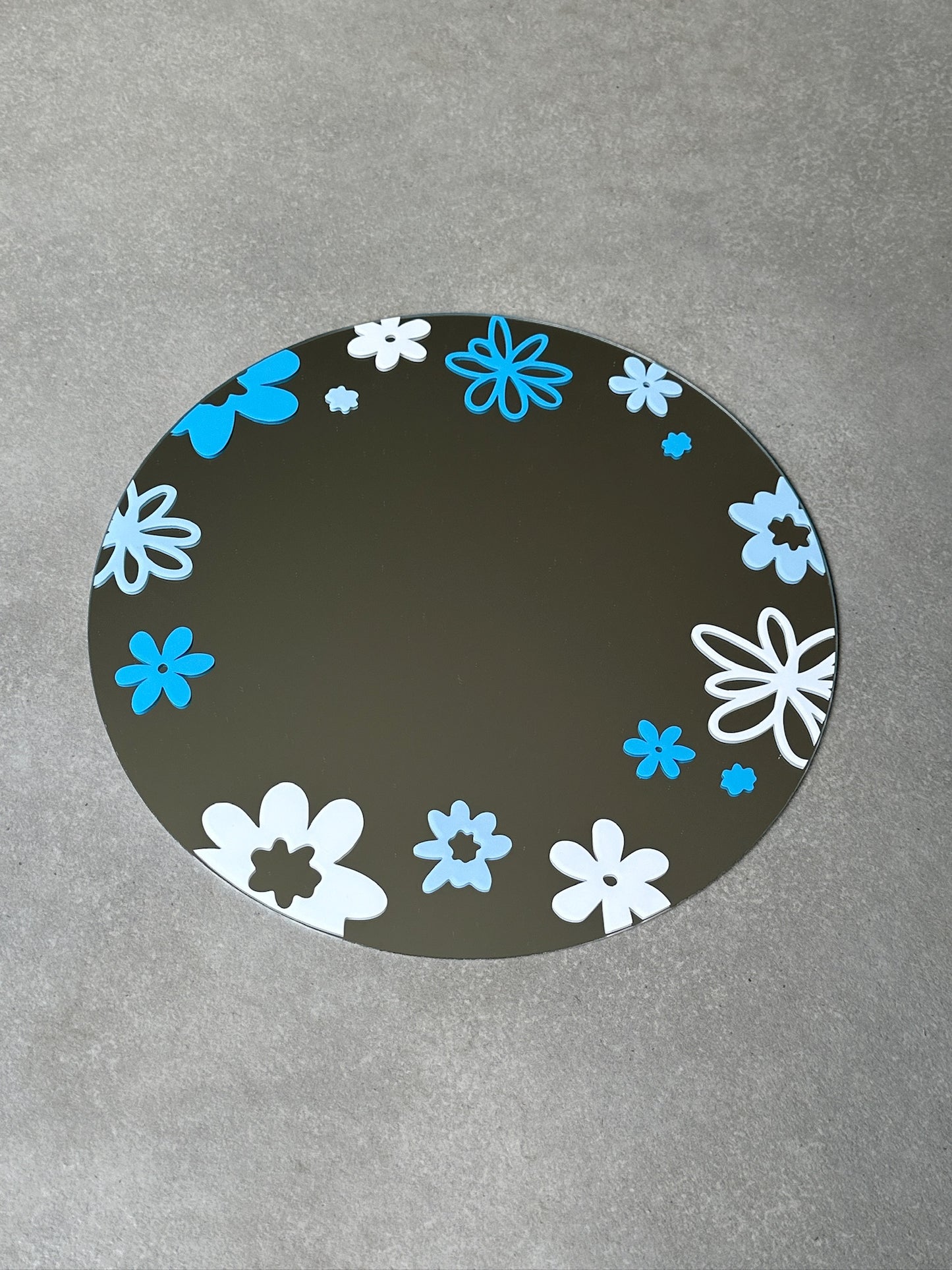 Flower multi mirror blue white