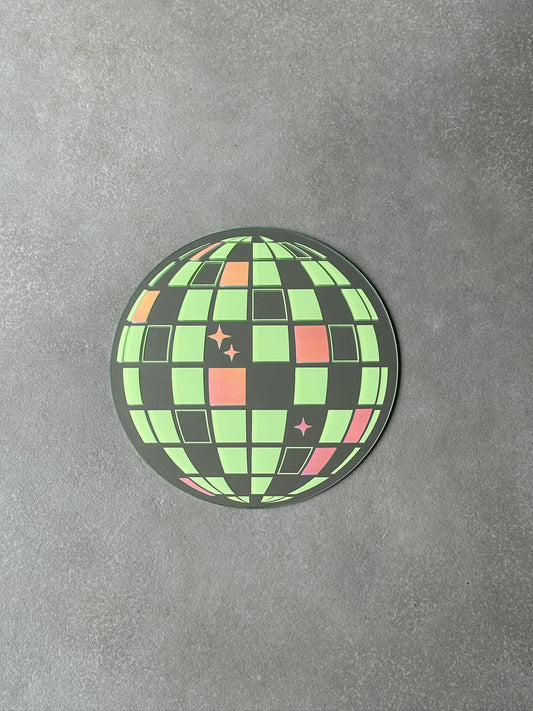 Discoball mirror lime